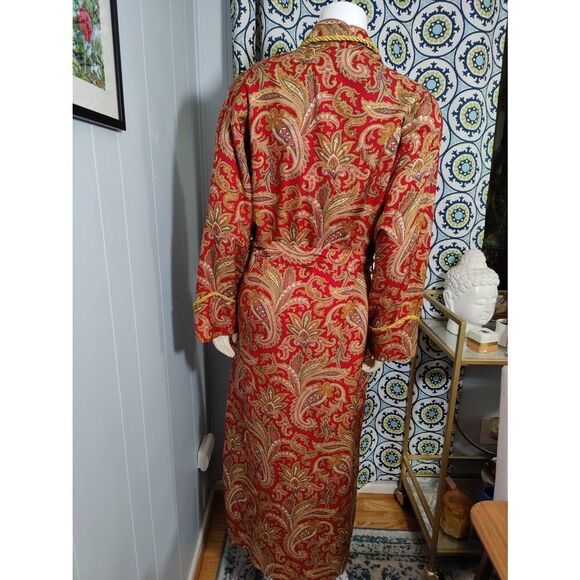 Victoria's Secret Classic 100% Silk/Wool Blend Full-Length Brocade Dressing Gown - Picture 3 of 7
